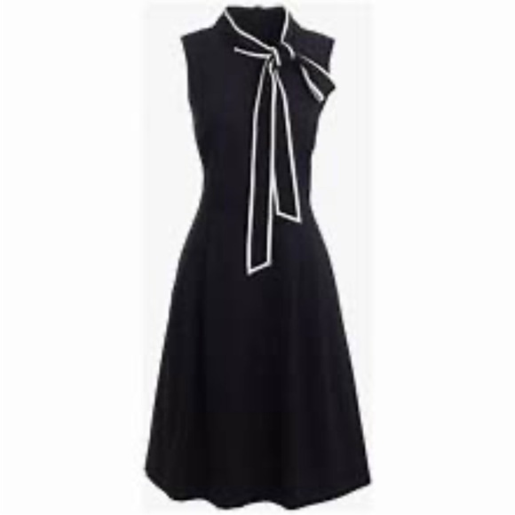 Elegant Navy Dress with White Trim - Picture 3 of 3